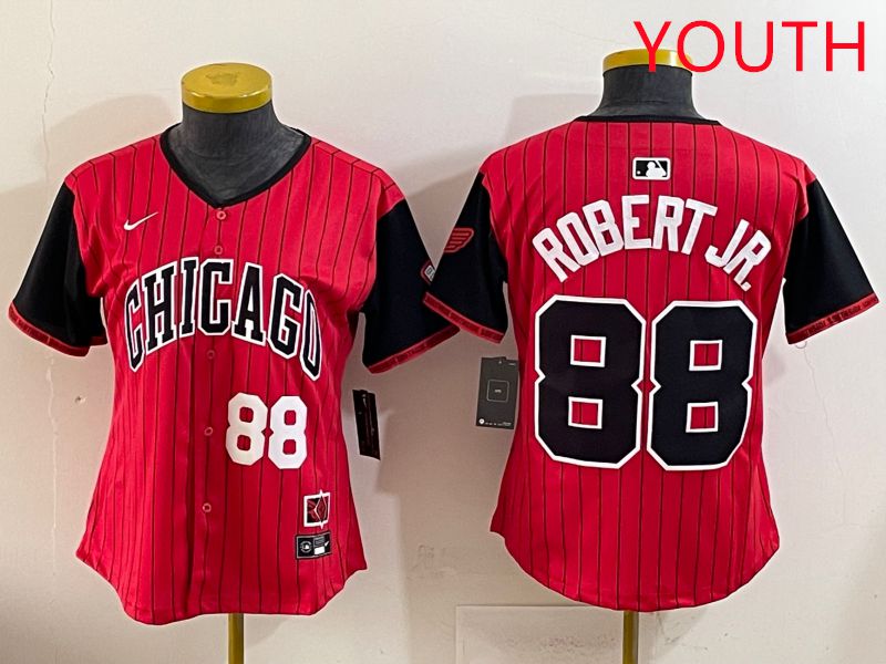 Youth 2025 Chicago White Sox #88 Robert jr Red Joint Name Nike MLB Jersey style 4
